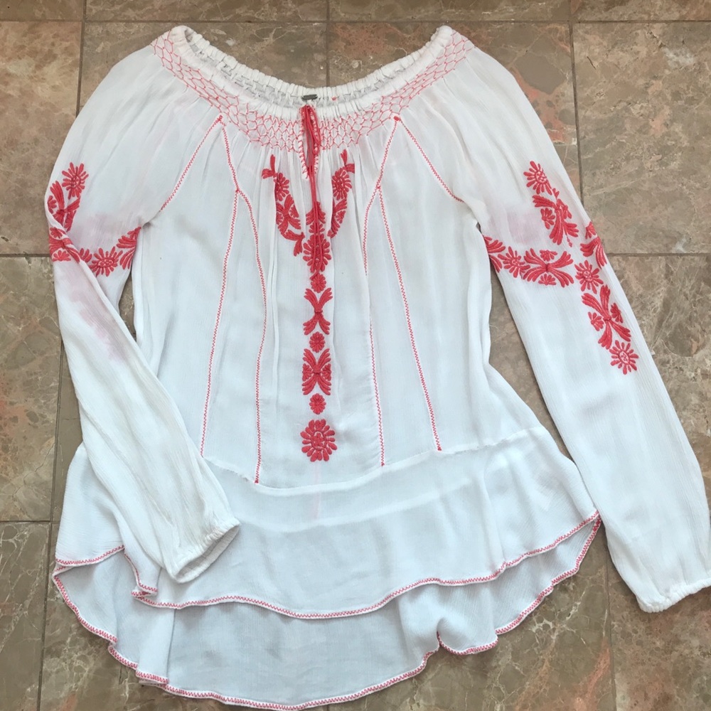 Free People Boho Embroidered Tunic Dress